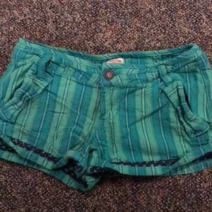Green striped shorts
